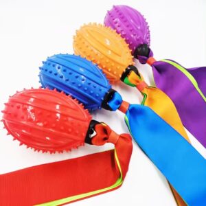 RUBBER BALL WITH RIBBON TOY