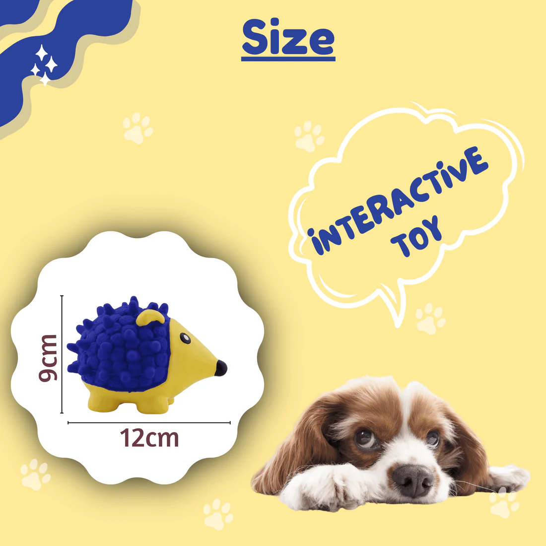 Latex Squeaky Toy for Medium Dogs - Hedgehog, Large.e - Image 2