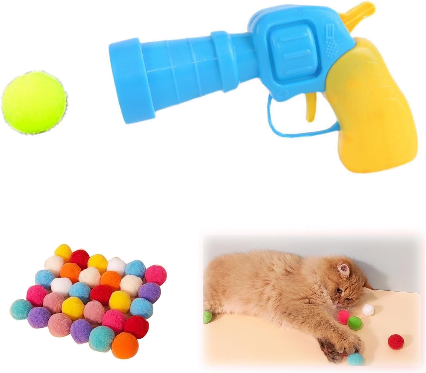 CAT TOY BALL LAUNCHER GUN FOR FETCHING