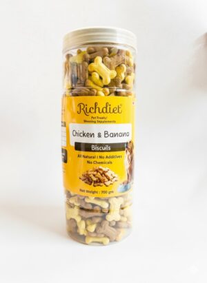 RICHDIET CHICKEN AND BANANA DOG BISCUITS - 700 GMS