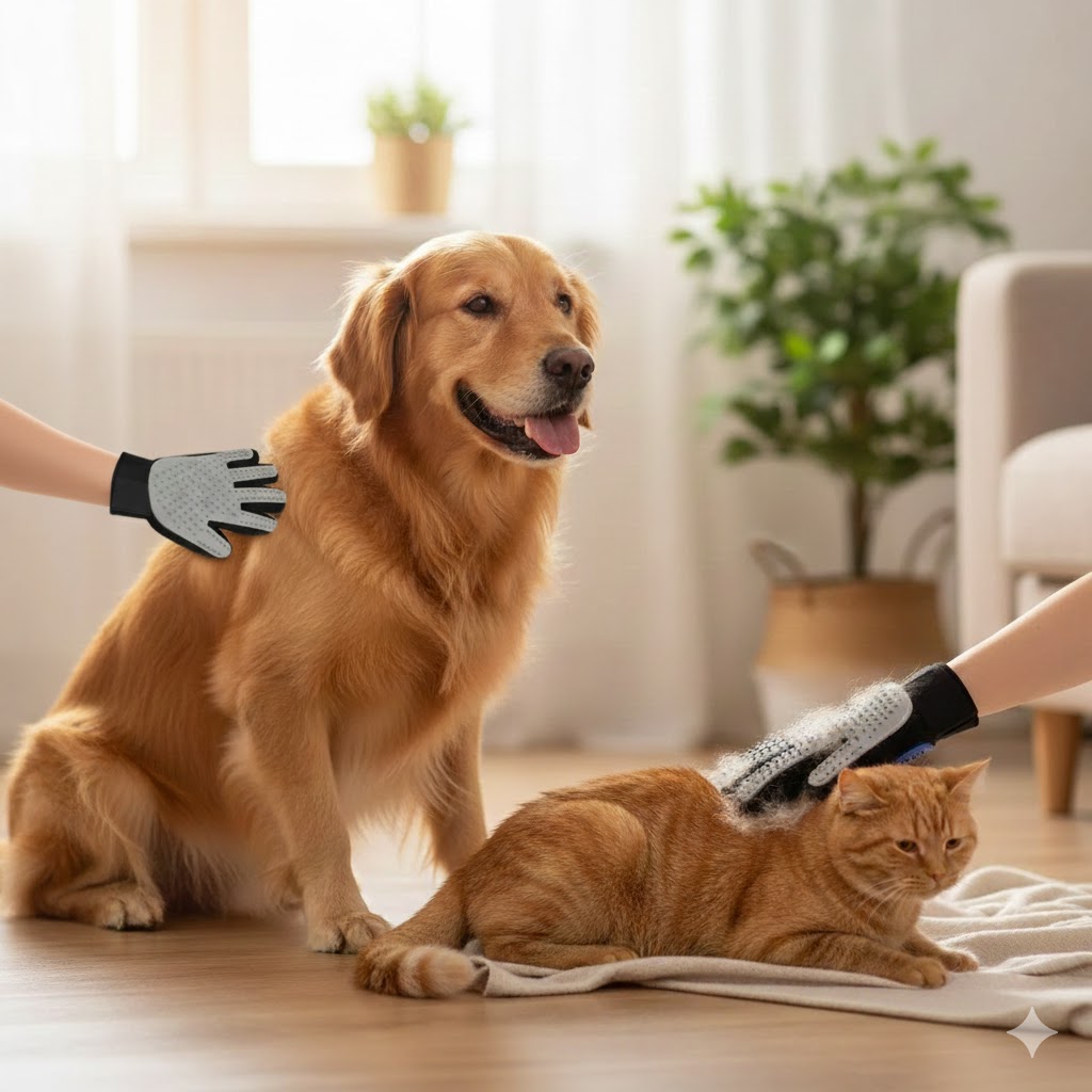 PET GROOMING WASHING GLOVE FOR DOGS AND CATS - Image 2