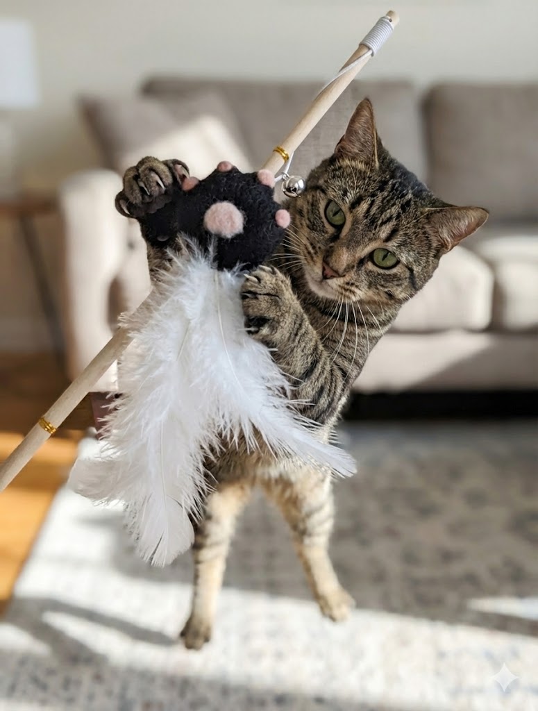 PAW FEATHER WAND CAT TOY - Image 2