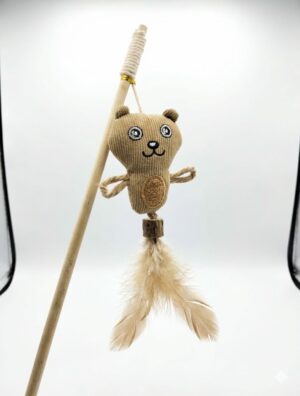 TEDDY FEATHER WAND CAT TOY